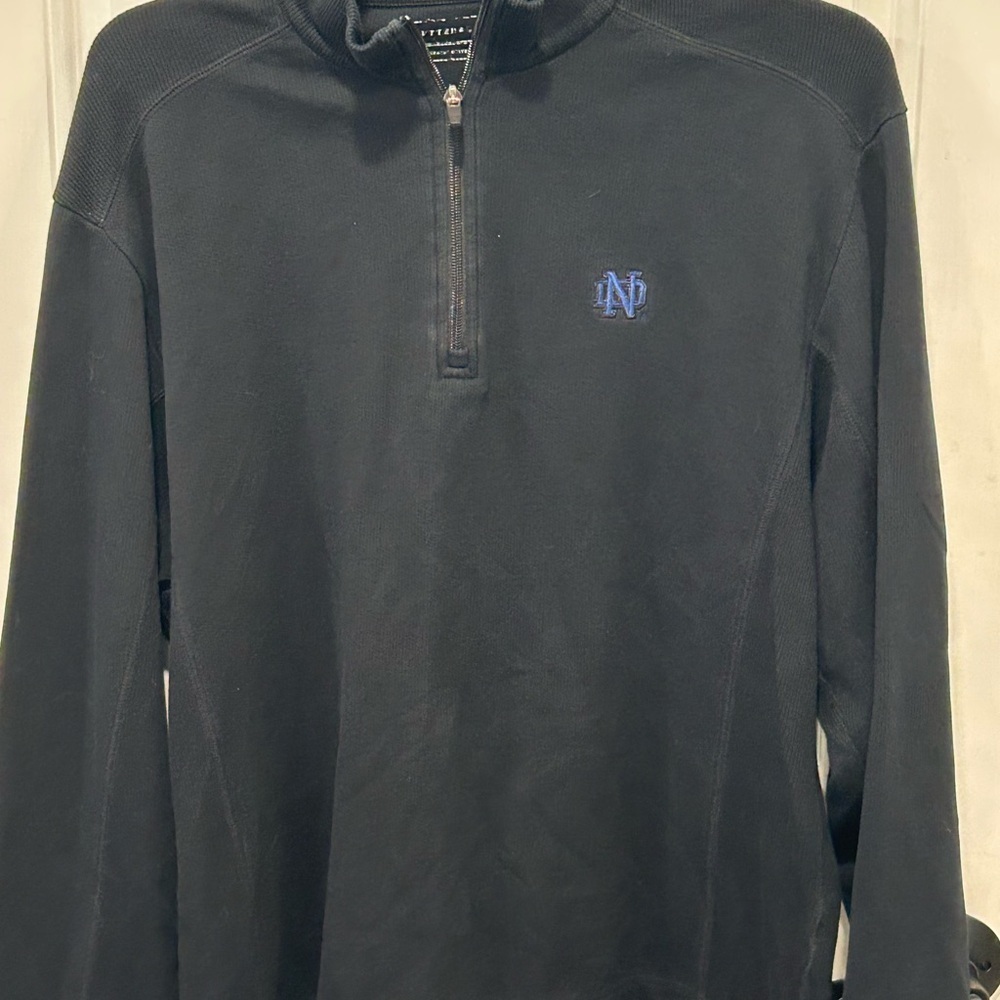 Notre Dame Cutter & Buck Mens Quarter Zip Pullover Sweater, Size L